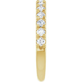 14K Gold Round Lab-Grown Diamond French-Set Anniversary Band – 1/2–1 1/5 CTW - Yellow Gold - view 4