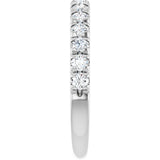10K Gold Round Lab-Grown Diamond French-Set Anniversary Band – 1/2–1 1/5 CTW - White Gold - view 4