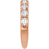 10K Gold Round Lab-Grown Diamond French-Set Anniversary Band – 1 1/3 CTW - Rose Gold - view 4