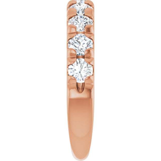 10K Gold Round Lab-Grown Diamond French-Set Anniversary Band – 1 1/3 CTW - Rose Gold - view 4