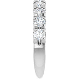 14K Gold Round Lab-Grown Diamond French-Set Anniversary Band – 1 1/3–1 3/8 CTW - White Gold - view 4