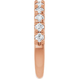 14K Gold Round Lab-Grown Diamond French-Set Anniversary Band – 1/2–1 1/5 CTW - Rose Gold - view 4