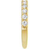 10K Gold Round Natural Diamond French-Set Anniversary Band – 3/8–1 1/5 CTW - Yellow Gold - view 4