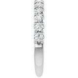 10K Gold Round Natural Diamond French-Set Anniversary Band – 3/8–1 1/5 CTW - White Gold - view 4