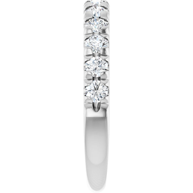 Platinum Round Lab-Grown Diamond French-Set Anniversary Band – 2.5 mm Stones - view 4