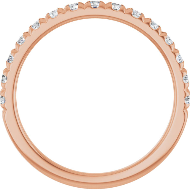 10K Gold Round Lab-Grown Diamond French-Set Anniversary Band – 1/2–1 1/5 CTW - Rose Gold - view 2
