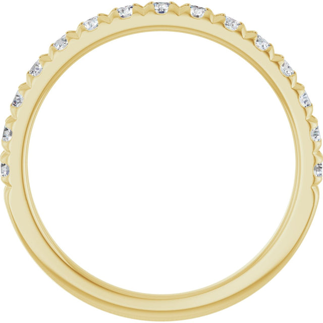 14K Gold Round Lab-Grown Diamond French-Set Anniversary Band – 1/2–1 1/5 CTW - Yellow Gold - view 2