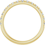 10K Gold Round Natural Diamond French-Set Anniversary Band – 3/8–1 1/5 CTW - Yellow Gold - view 2