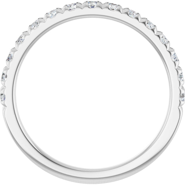 10K Gold Round Lab-Grown Diamond French-Set Anniversary Band – 1/2–1 1/5 CTW - White Gold - view 2