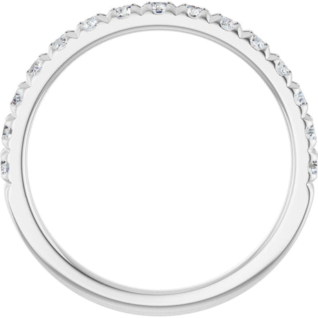 Platinum Round Natural Diamond French-Set Anniversary Band – 2 mm Stones - view 2