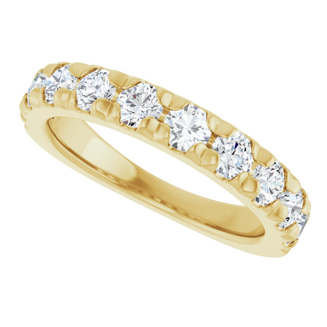 10K Gold Round Lab-Grown Diamond French-Set Anniversary Band – 1/2–1 1/5 CTW - Yellow Gold - view 5