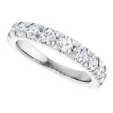 10K Gold Round Natural Diamond French-Set Anniversary Band – 3/8–1 1/5 CTW - White Gold - view 5
