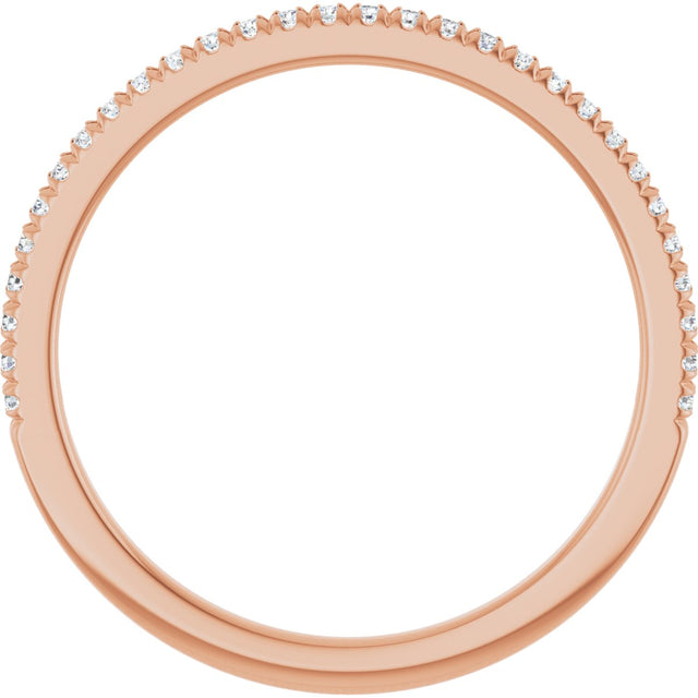 14K Gold Round Lab-Grown Diamond French-Set Anniversary Band – 1/8–1/3 CTW - Rose Gold - view 2