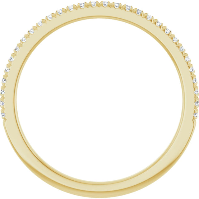 10K Gold Round Lab-Grown Diamond French-Set Anniversary Band – 1/8–1/3 CTW - Yellow Gold - view 2