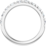 10K Gold Round Natural Diamond French-Set Anniversary Band – 3/8–1 1/5 CTW - White Gold - view 2