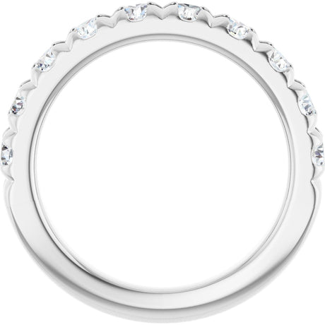 Platinum Round Lab-Grown Diamond French-Set Anniversary Band – 3.2 mm Stones - view 2