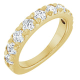 14K Gold Round Natural Diamond French-Set Anniversary Band – 1 1/3 CTW - Yellow Gold