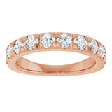10K Gold Round Lab-Grown Diamond French-Set Anniversary Band – 1/2–1 1/5 CTW - Rose Gold - view 3