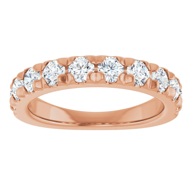 10K Gold Round Lab-Grown Diamond French-Set Anniversary Band – 1/2–1 1/5 CTW - Rose Gold - view 3
