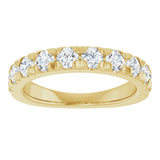 10K Gold Round Lab-Grown Diamond French-Set Anniversary Band – 1/2–1 1/5 CTW - Yellow Gold - view 3