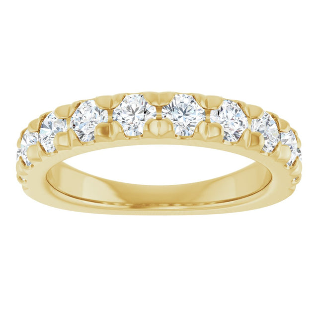 10K Gold Round Lab-Grown Diamond French-Set Anniversary Band – 1/2–1 1/5 CTW - Yellow Gold - view 3