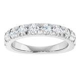 10K Gold Round Lab-Grown Diamond French-Set Anniversary Band – 1/2–1 1/5 CTW - White Gold - view 3