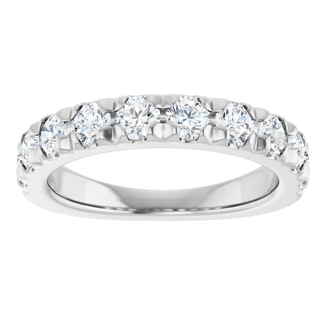 10K Gold Round Lab-Grown Diamond French-Set Anniversary Band – 1/2–1 1/5 CTW - White Gold - view 3