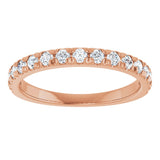 10K Gold Round Lab-Grown Diamond French-Set Anniversary Band – 1/2–1 1/5 CTW - Rose Gold - view 3