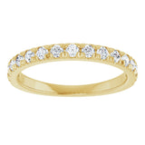 14K Gold Round Lab-Grown Diamond French-Set Anniversary Band – 1/2–1 1/5 CTW - Yellow Gold - view 3