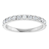 Platinum Round Lab-Grown Diamond French-Set Anniversary Band – 2 mm Stones - view 3