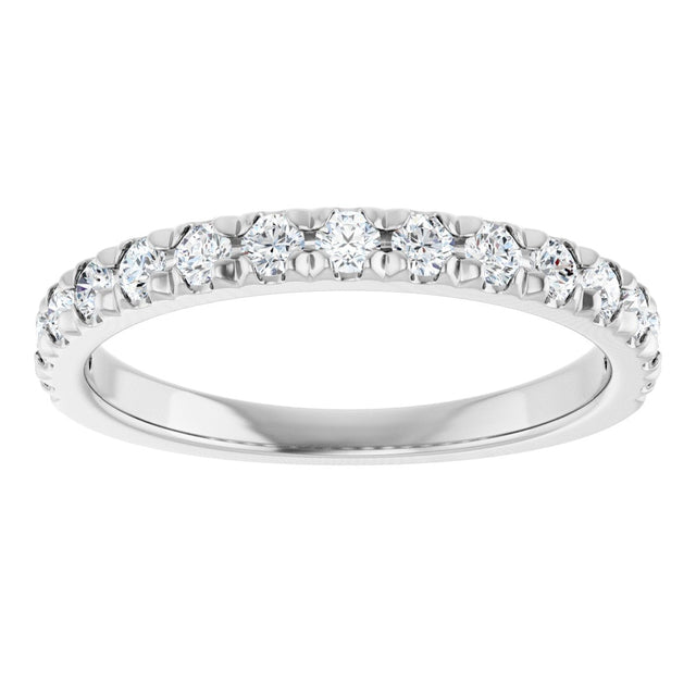 10K Gold Round Lab-Grown Diamond French-Set Anniversary Band – 1/2–1 1/5 CTW - White Gold - view 3