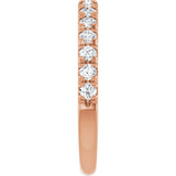 10K Gold Round Natural Diamond French-Set Anniversary Band – 3/8–1 1/5 CTW - Rose Gold - view 4
