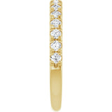 14K Gold Round Lab-Grown Diamond French-Set Anniversary Band – 1/2–1 1/5 CTW - Yellow Gold - view 4
