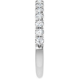 10K Gold Round Natural Diamond French-Set Anniversary Band – 3/8–1 1/5 CTW - White Gold - view 4