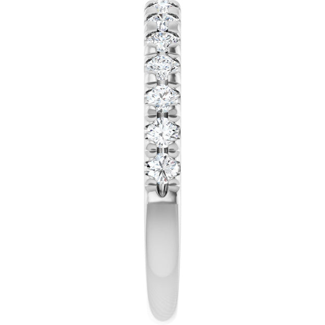 Platinum Round Lab-Grown Diamond French-Set Anniversary Band – 2 mm Stones - view 4