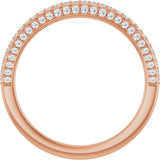 14K Gold Round Lab-Grown Diamond Anniversary Band – 1/3–1/2 CTW - Rose Gold - view 2