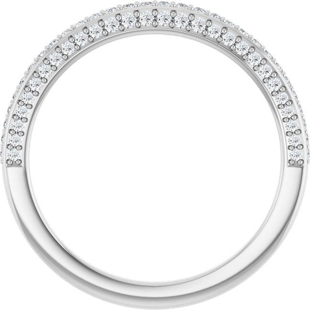 Platinum Round Lab-Grown Diamond Anniversary Band – 1/3–1/2 CTW - view 2
