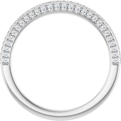 Platinum Round Natural Diamond Anniversary Band – 1 mm Stones - view 2