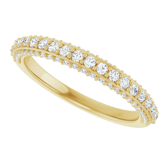 14K Gold Round Lab-Grown Diamond Anniversary Band – 1/3–1/2 CTW - Yellow Gold - view 5