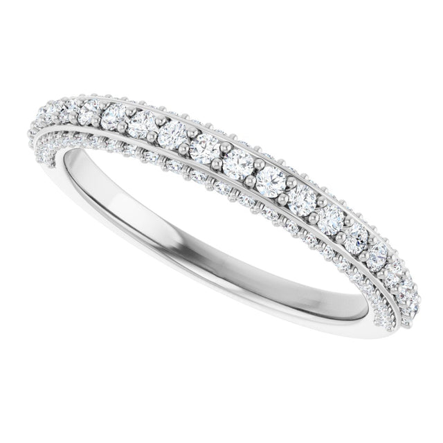 Platinum Round Lab-Grown Diamond Anniversary Band – 1/3–1/2 CTW - view 5