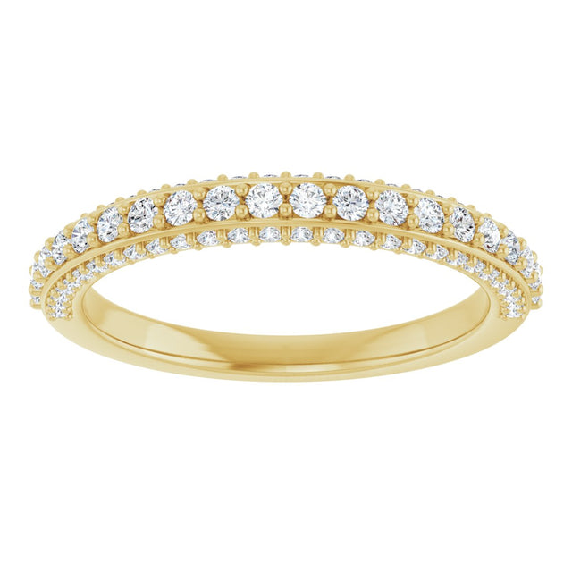 14K Gold Round Lab-Grown Diamond Anniversary Band – 1/3–1/2 CTW - Yellow Gold - view 3