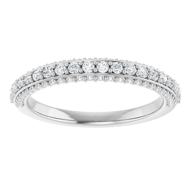 Platinum Round Natural Diamond Anniversary Band – 1.5 mm Stones - view 3