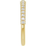 14K Gold Round Natural Diamond Anniversary Band – 1.5 mm Stones - Yellow Gold - view 4