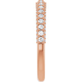 14K Gold Round Lab-Grown Diamond Anniversary Band – 1/3–1/2 CTW - Rose Gold - view 4