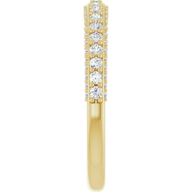 14K Gold Round Lab-Grown Diamond Anniversary Band – 1/3–1/2 CTW - Yellow Gold - view 4