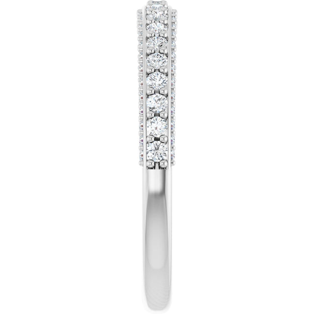 Platinum Round Natural Diamond Anniversary Band – 1.5 mm Stones - view 4