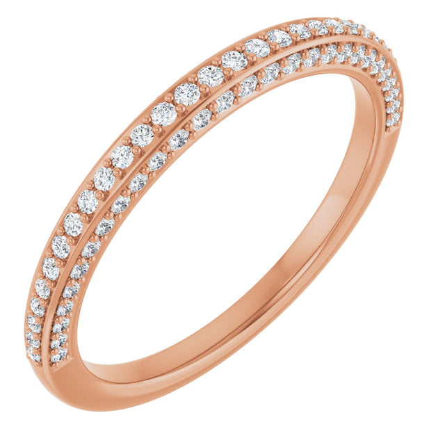14K Gold Round Lab-Grown Diamond Anniversary Band – 1/3–1/2 CTW - Rose Gold