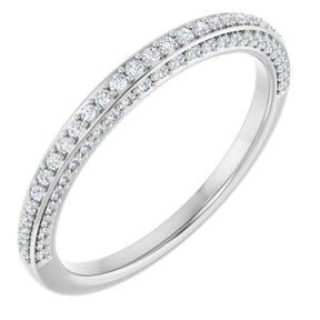 Platinum Round Natural Diamond Anniversary Band – 1 mm Stones