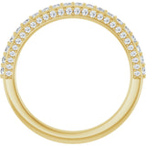 14K Gold Round Natural Diamond Anniversary Band – 1.5 mm Stones - Yellow Gold - view 2