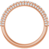 14K Gold Round Lab-Grown Diamond Anniversary Band – 1/3–1/2 CTW - Rose Gold - view 2